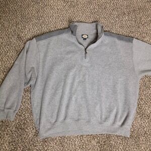Vintage Tommy Bahama Mens Gray Quarter Zip Pullover Sweatshirt XXL 100% Cotton